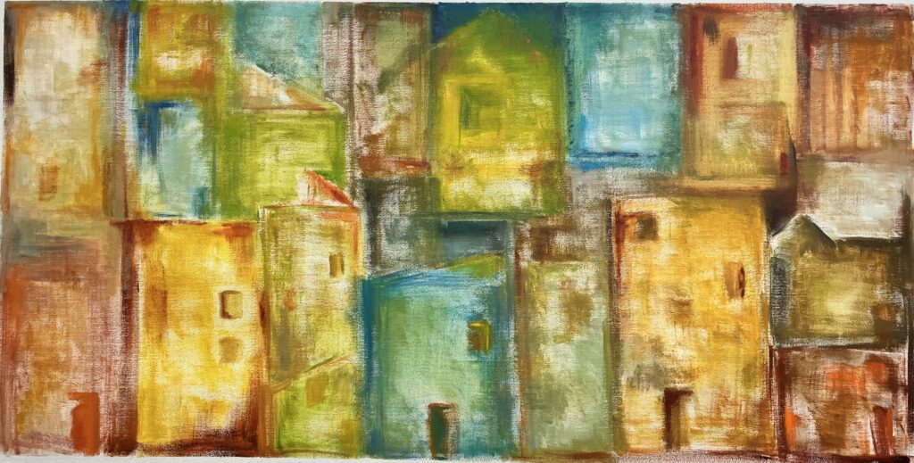 wanddecoratie-schilderij-huisjes